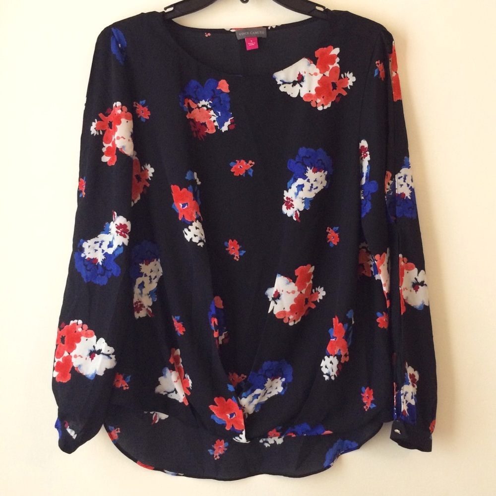 Vince Camuto Split Sleeve Floral Blouse